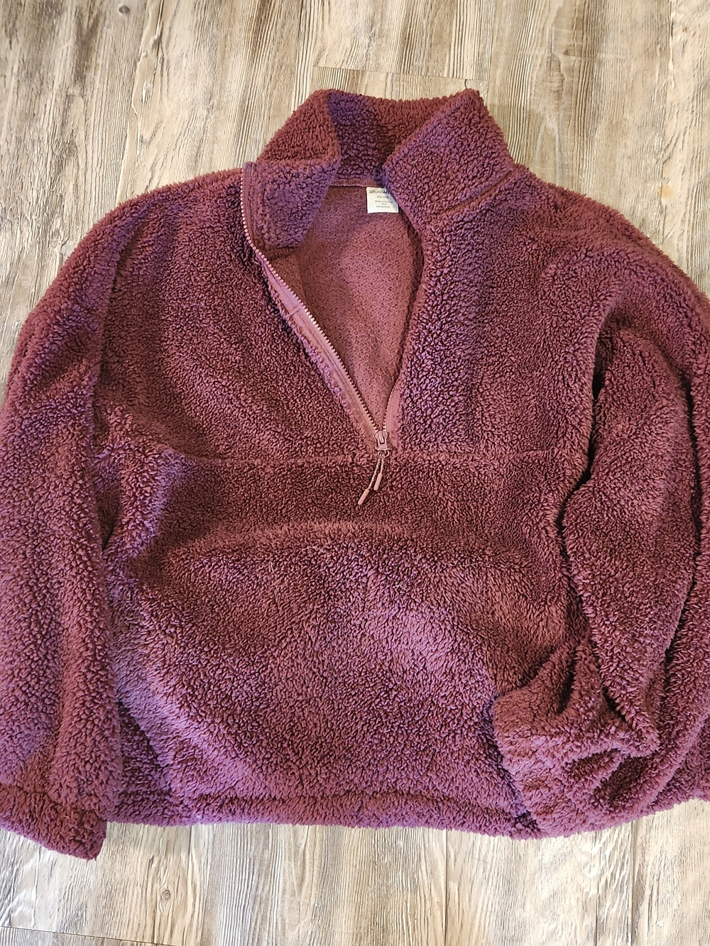 No Boundaries Plush Quarter-Zip Turtleneck Sweater - Plum